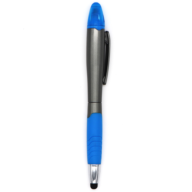 Multifunctional double-end highlighter touch screen ballpoint pen